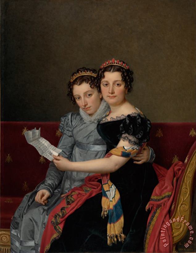 Jacques Louis David The Sisters Zenaide And Charlotte Bonaparte Art Print