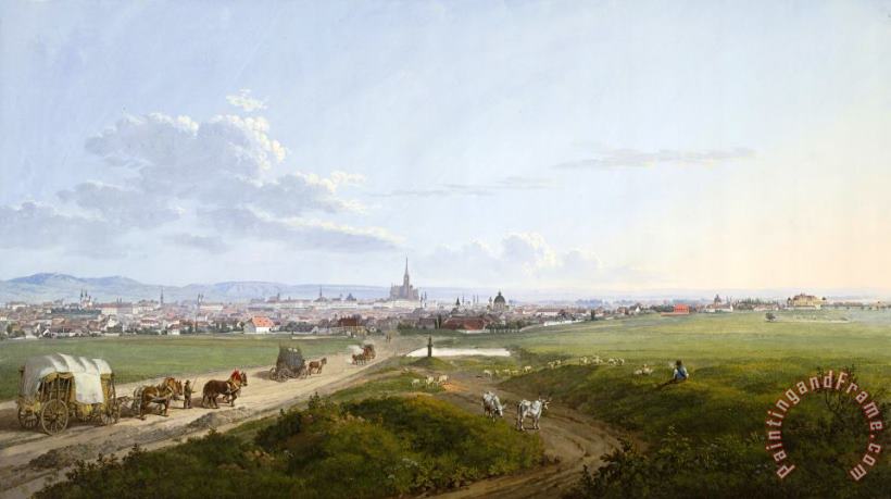 Jakob Alt View of Vienna From The Spinner on The Cross, 1817 Art Painting