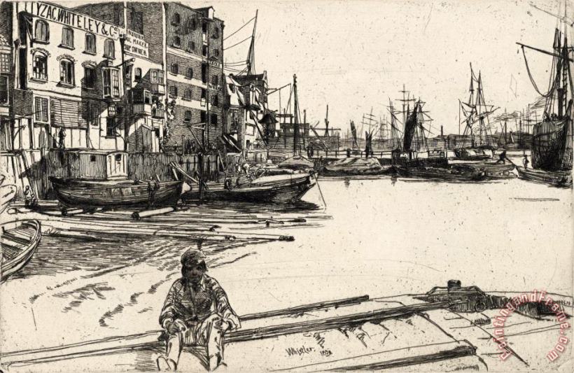 Eagle Wharf painting - James Abbott McNeill Whistler Eagle Wharf Art Print