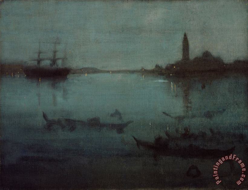 James Abbott McNeill Whistler Nocturne in Blue And Silver The Lagoon, Venice Art Painting