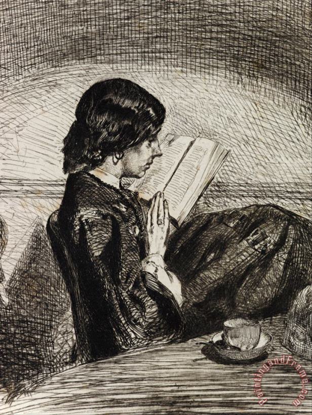 James Abbott McNeill Whistler Reading by Lamplight Art Painting