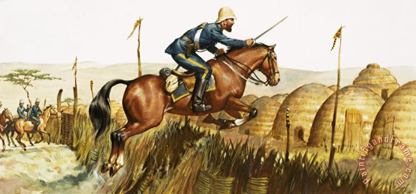 Captain Beresford in The Zulu Wars painting - James Edwin McConnell Captain Beresford in The Zulu Wars Art Print