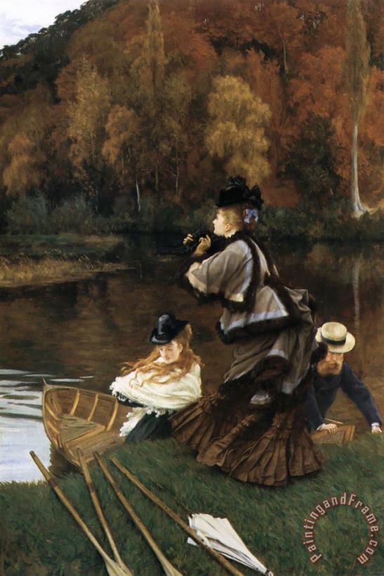 Autumn on The Thames painting - James Jacques Joseph Tissot Autumn on The Thames Art Print
