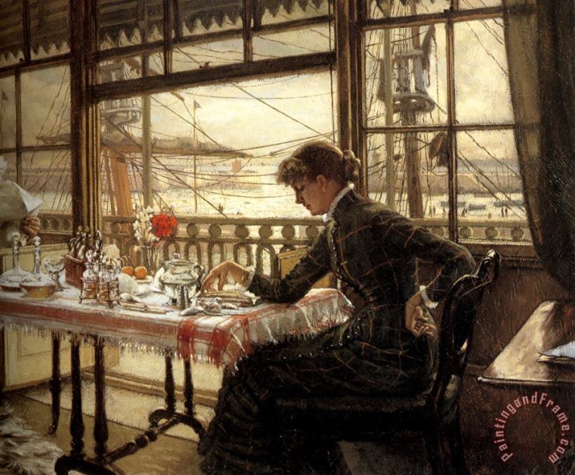 James Jacques Joseph Tissot Room Overlooking The Harbour Art Painting