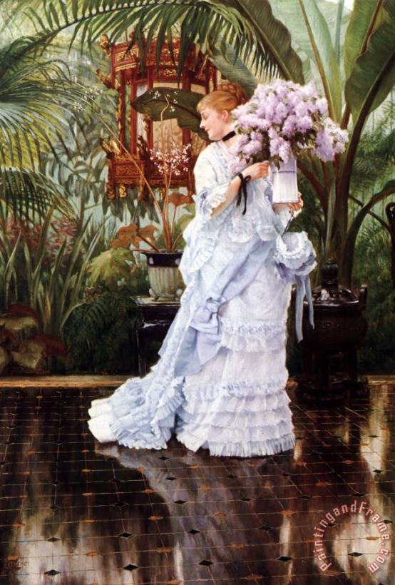 The Bunch of Lilacs painting - James Jacques Joseph Tissot The Bunch of Lilacs Art Print
