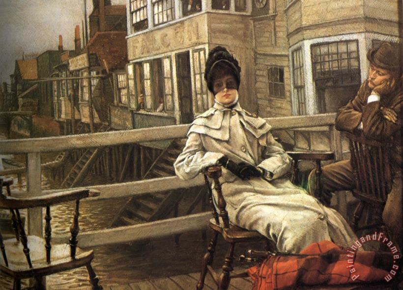 Waiting for The Ferry painting - James Jacques Joseph Tissot Waiting for The Ferry Art Print