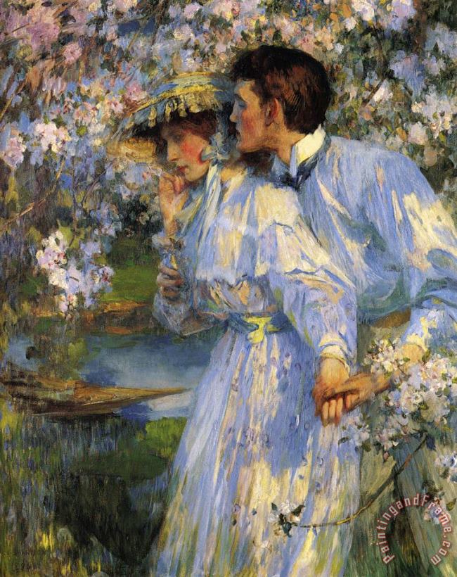 James Jebusa Shannon In The Springtime Art Painting