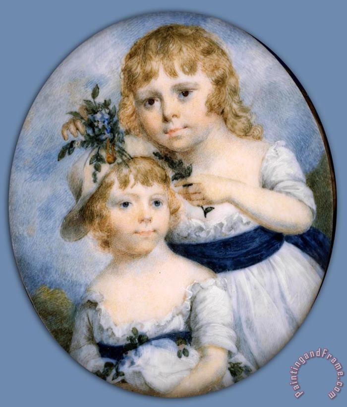 Portrait of Two Sisters painting - James Nixon Portrait of Two Sisters Art Print