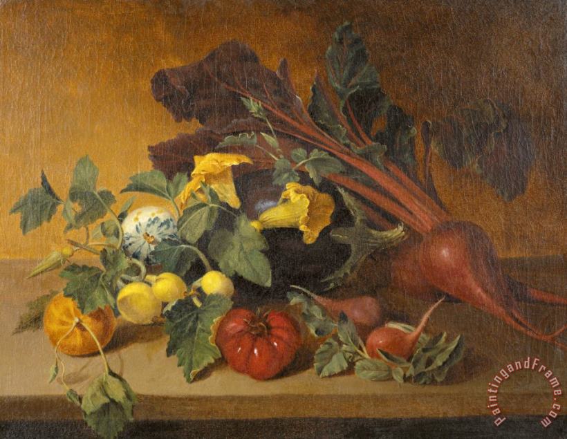 James Peale Still Life with Vegetables And Squash Blossoms Art Painting