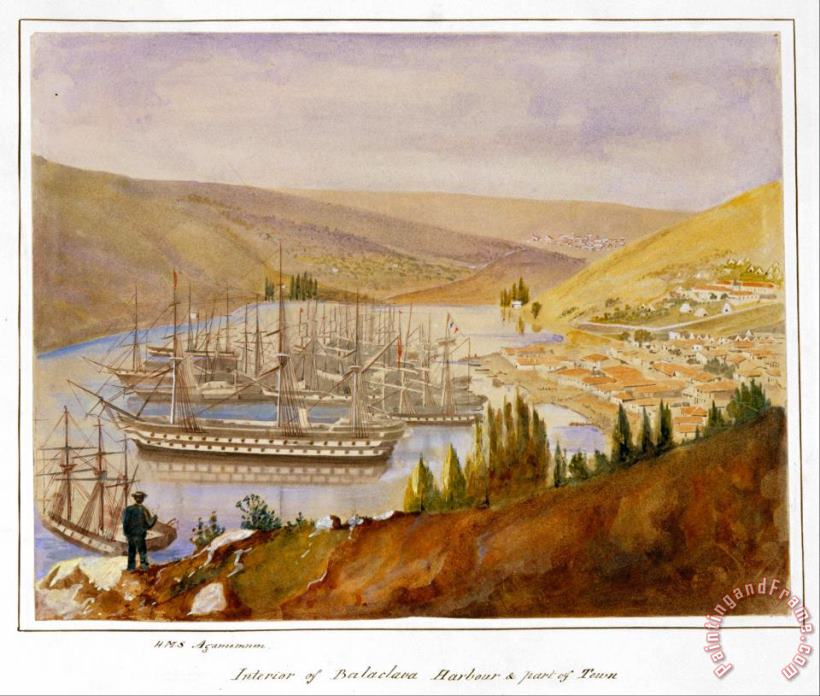James Robertson  Interior of Balaclava Harbour And Part of Town Art Painting