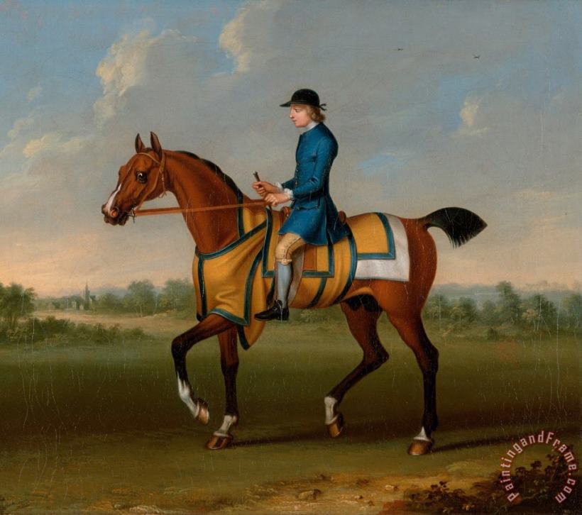 James Seymour A Bay Racehorse with Jockey Up Art Painting