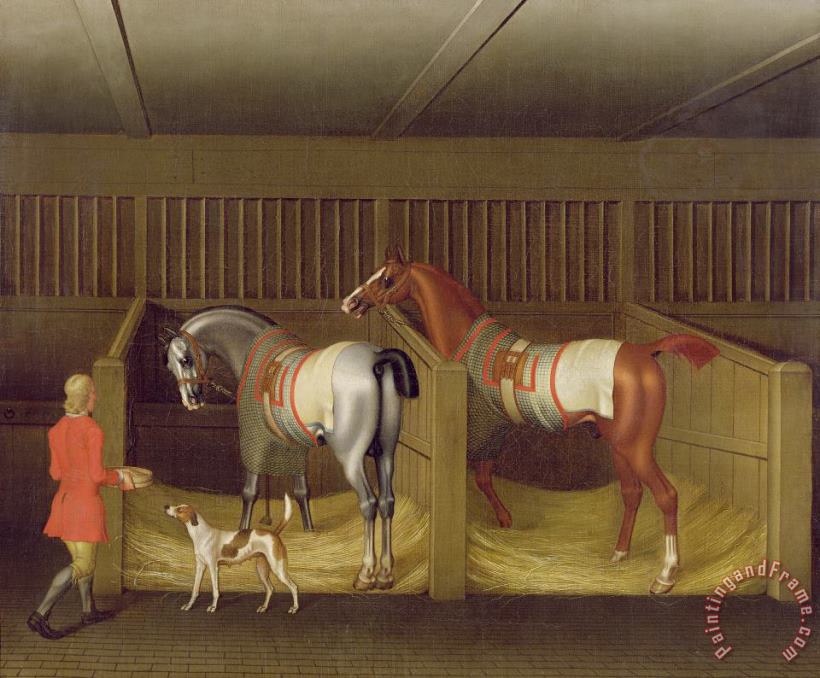 James Seymour The Stables and Two Famous Running Horses belonging to His Grace - the Duke of Bolton Art Painting