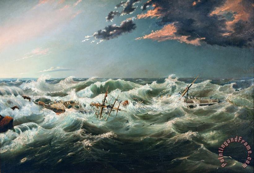 James Shaw The Admella Wrecked, Cape Banks, 6th August, 1859 Art Print
