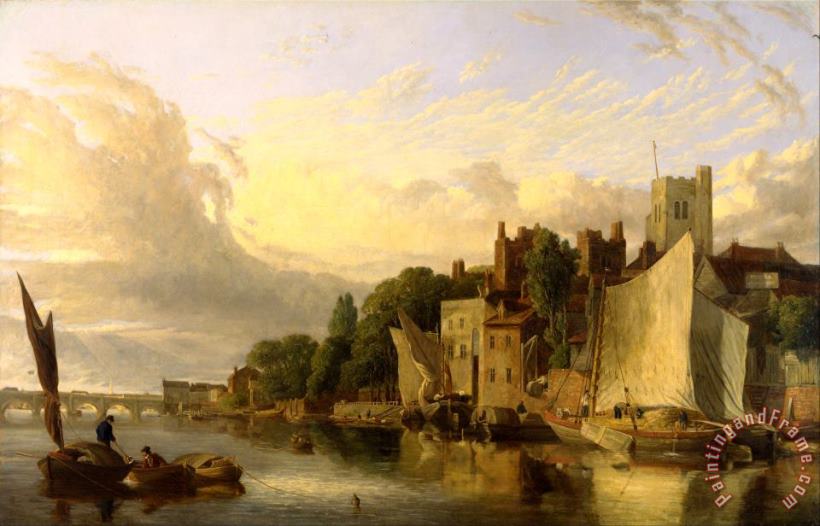 James Stark Lambeth From The River Looking Towards Westminster Bridge Art Painting