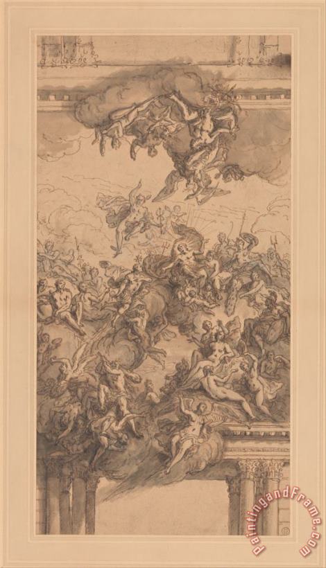A Design for a Ceiling painting - James Thornhill A Design for a Ceiling Art Print