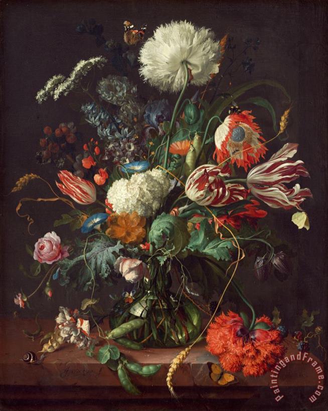 Vase of Flowers painting - Jan Davidsz de Heem Vase of Flowers Art Print