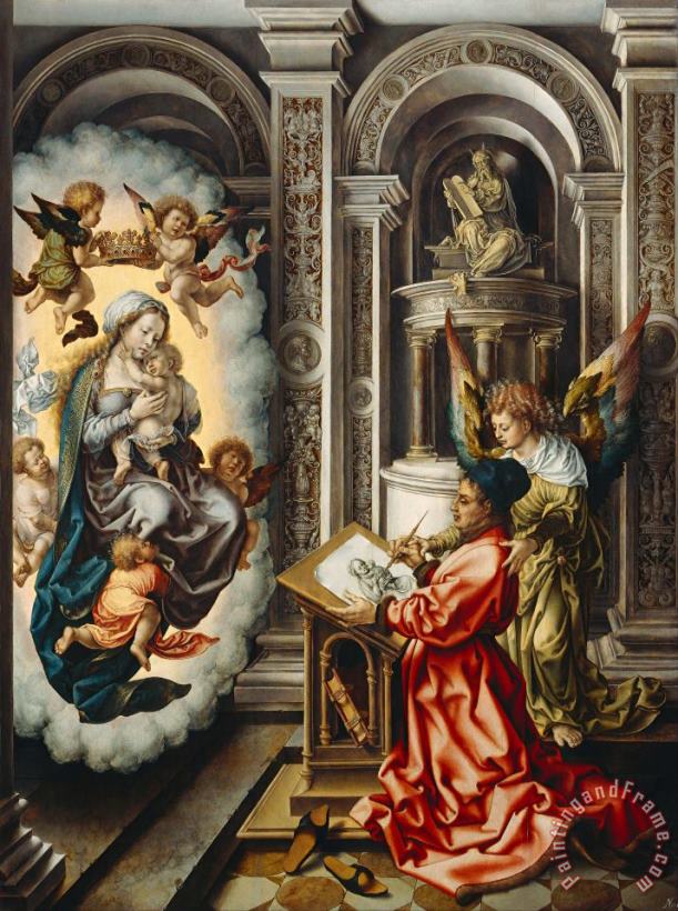 Jan Gossaert St. Luke Painting The Madonna Art Painting
