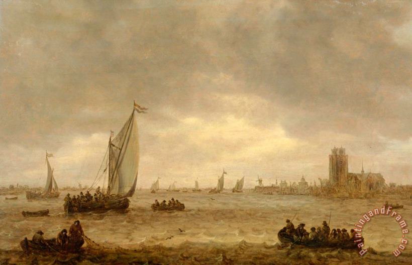 Mouth of The Meuse (dordrecht) painting - Jan Josefsz van Goyen Mouth of The Meuse (dordrecht) Art Print