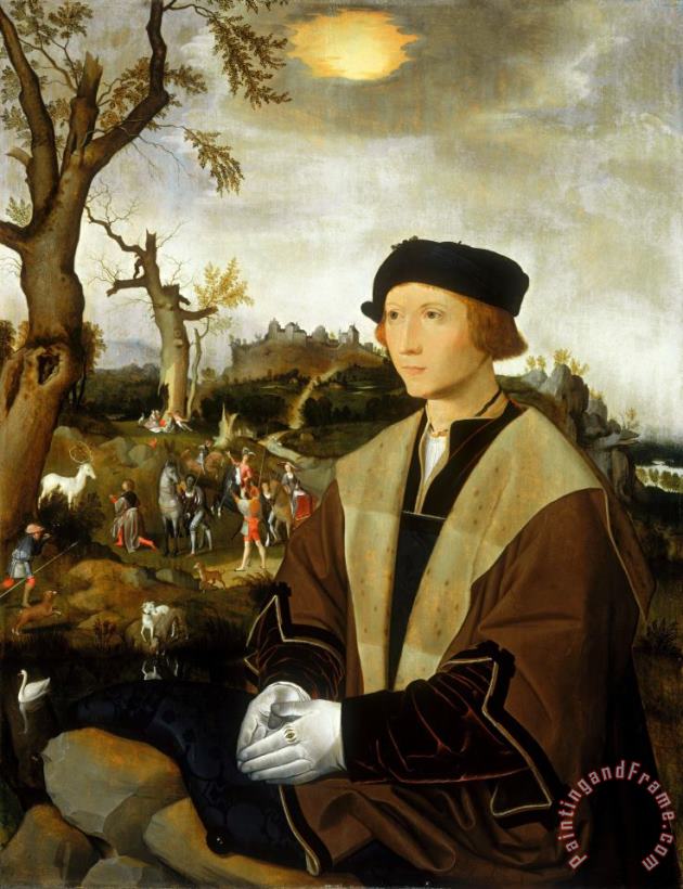 Portrait of a Young Man painting - Jan Mostaert Portrait of a Young Man Art Print
