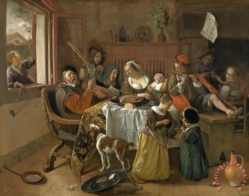 Jan Steen The Merry Family Art Painting