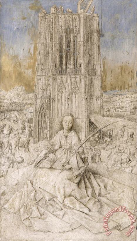 Saint Barbara painting - Jan van Eyck Saint Barbara Art Print