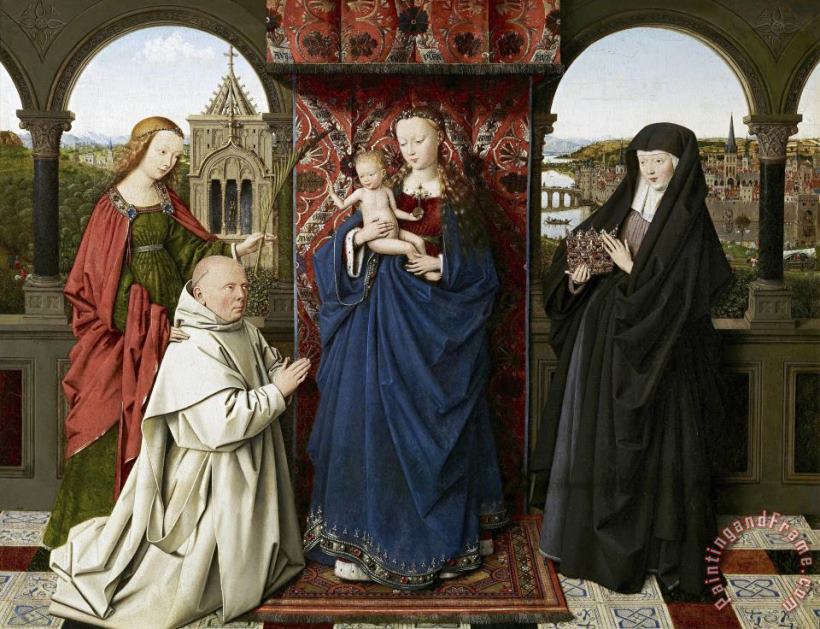 Jan van Eyck The Virgin And Child with Saints And Donor Art Print