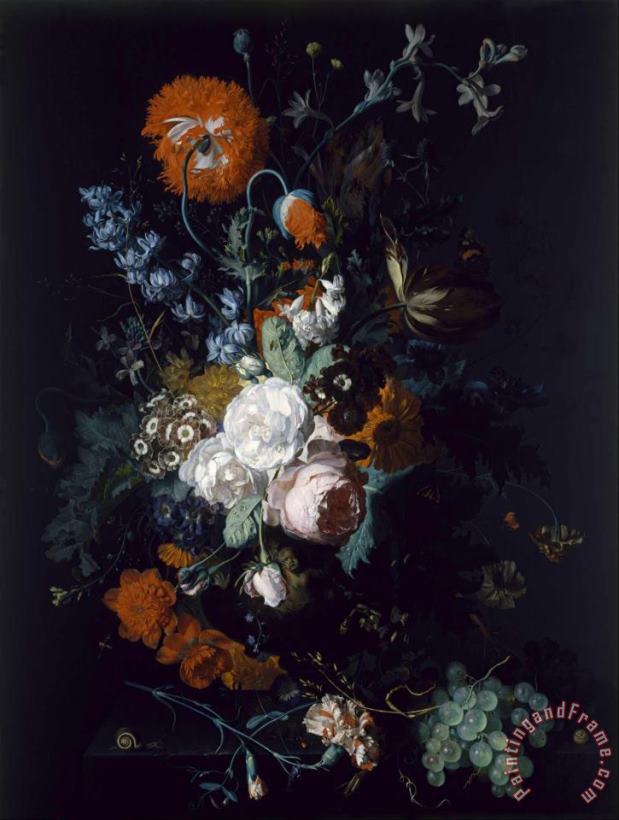 Still Life of Flowers And Fruit painting - Jan van Huysum  Still Life of Flowers And Fruit Art Print