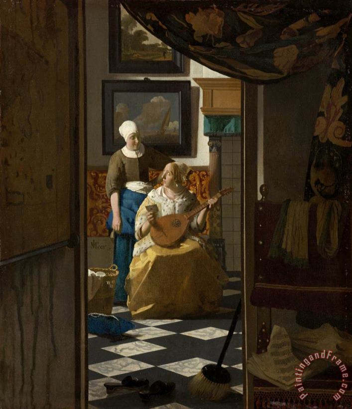 Jan Vermeer 'de Liefdesbrief' Art Painting