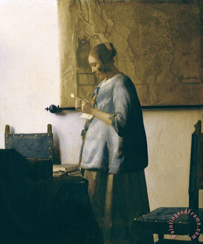 Jan Vermeer Woman Reading a Letter Art Painting