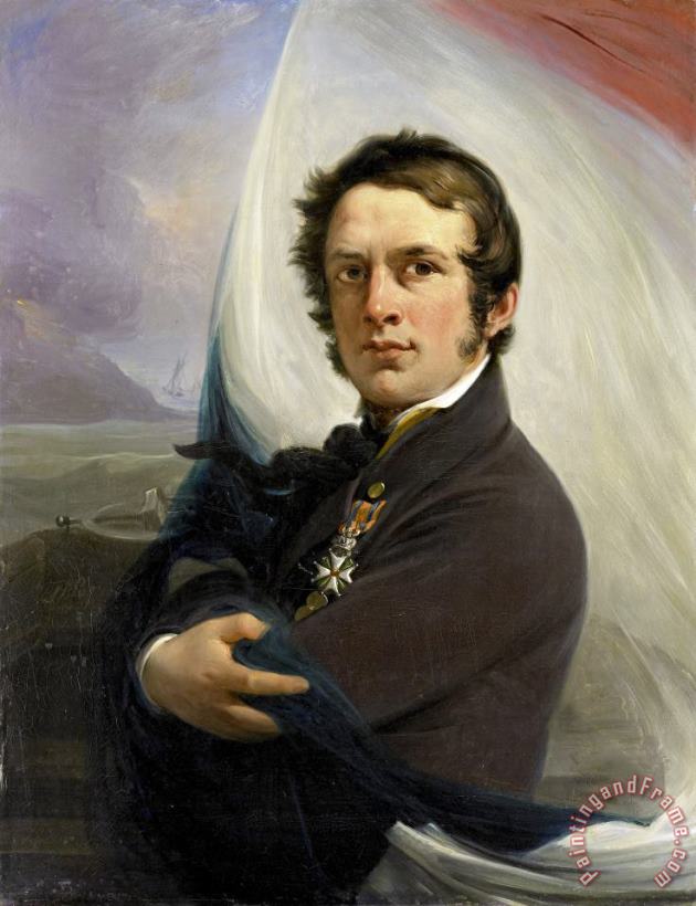 Jan Willem Pieneman Portrait of Jacob Hobein, Rescued The Dutch Flag Under Enemy Fire, 18 March 1831 Art Print