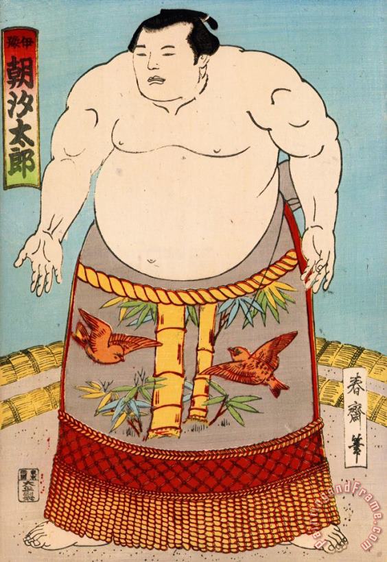 Japanese School Asashio Toro A Japanese Sumo Wrestler Art Painting