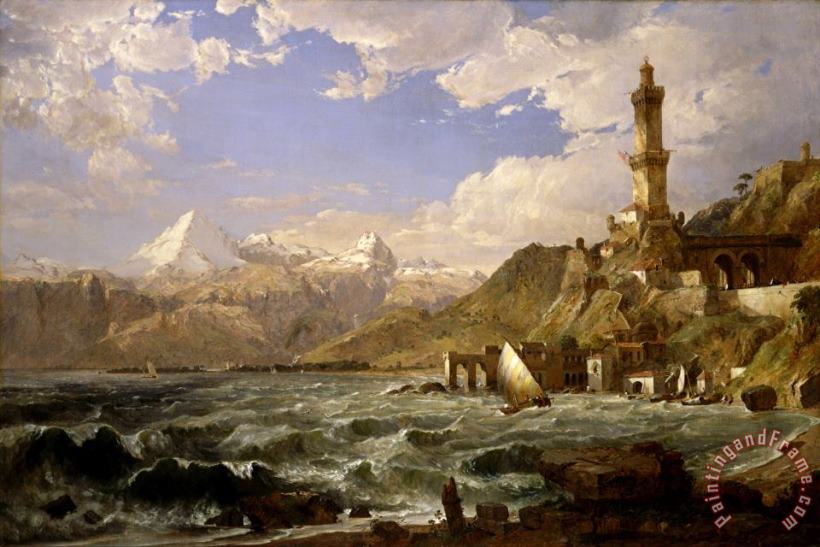 Jasper Francis Cropsey The Coast of Genoa Art Print