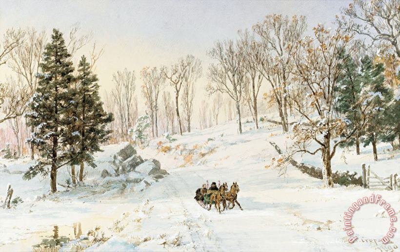 Jasper Francis Cropsey Winter on Ravensdale Road Art Painting