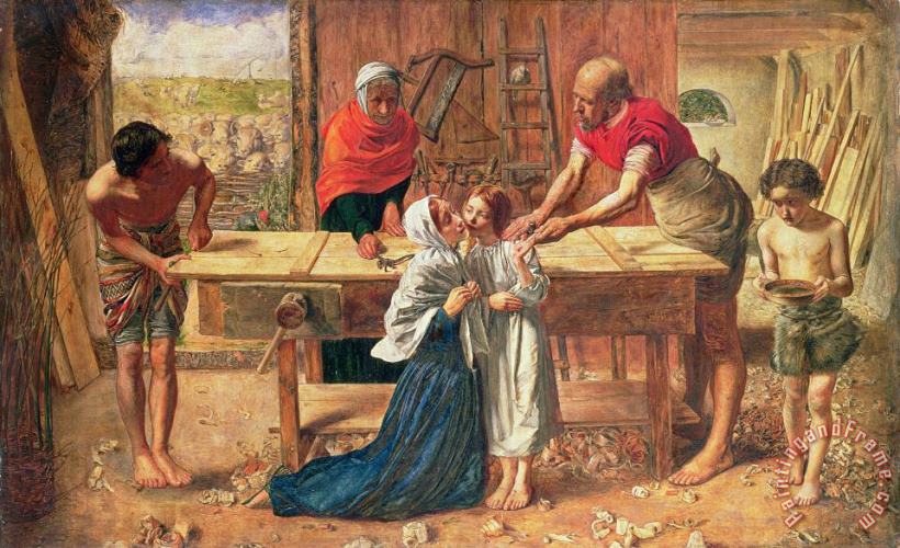 Christ in the House of His Parents painting - JE Millais and Rebecca Solomon Christ in the House of His Parents Art Print