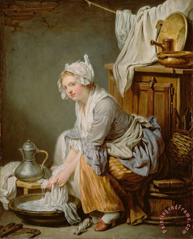 Jean-Baptiste Greuze  The Laundress (la Blanchisseuse) Art Print