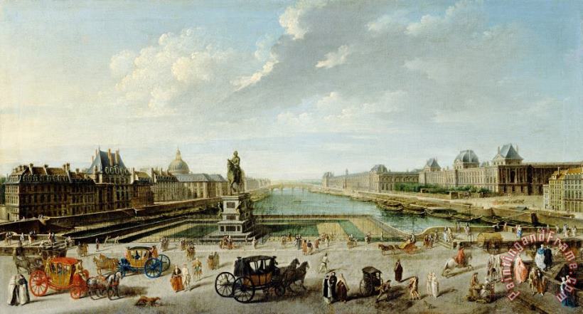 Jean-Baptiste Raguenet A View of Paris From The Pont Neuf Art Print