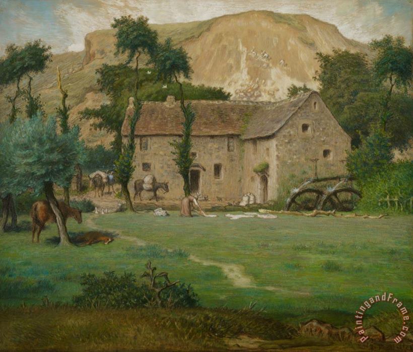 The Farm House painting - Jean-Francois Millet The Farm House Art Print