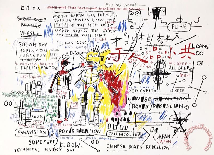 Jean-michel Basquiat Boxer Rebellion Art Painting