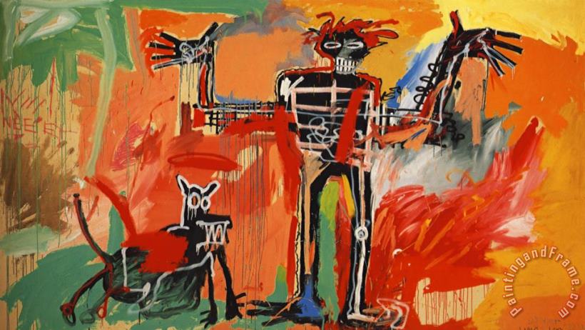 Jean-michel Basquiat Boy And Dog in a Johnnypump Art Painting