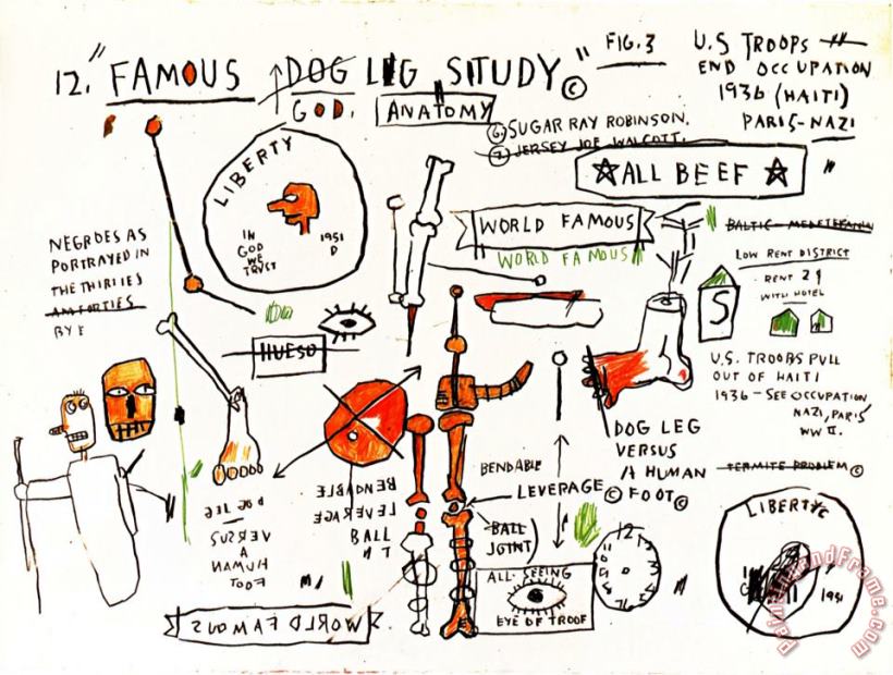 Jean-michel Basquiat Dog Leg Study Art Print