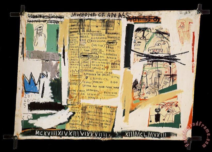 Jawbone of an Ass painting - Jean-michel Basquiat Jawbone of an Ass Art Print