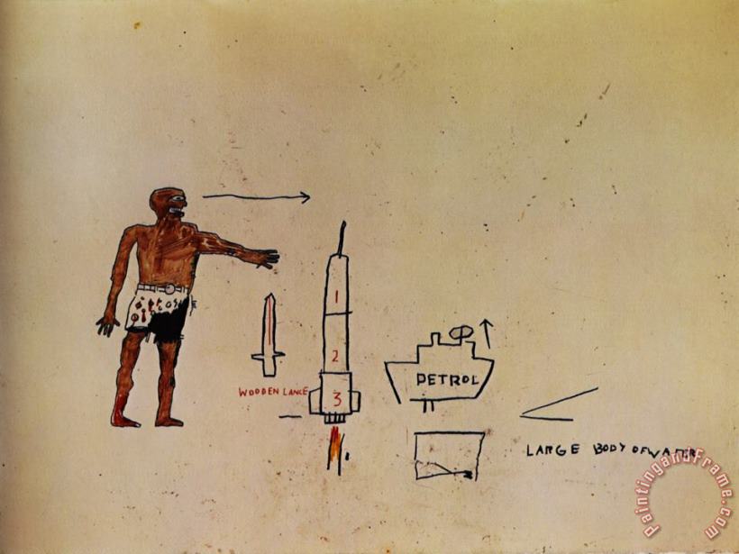 Jean-michel Basquiat Large Body of Water Art Painting