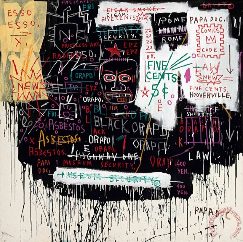 Museum Security (broadway Meltdown), 1983 painting - Jean-michel Basquiat Museum Security (broadway Meltdown), 1983 Art Print