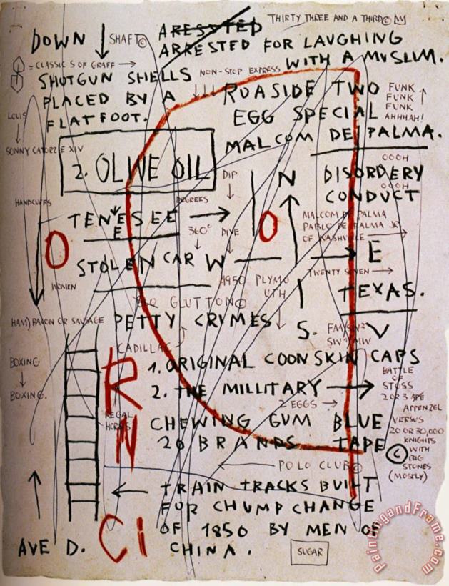 Jean-michel Basquiat Olive Oil Art Painting