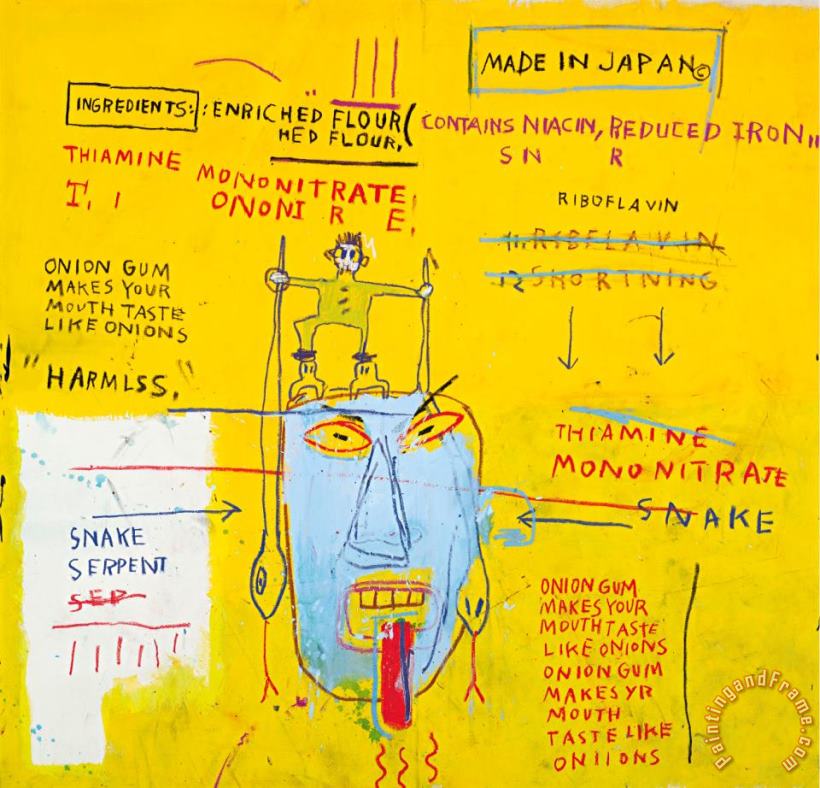 Onion Gum painting - Jean-michel Basquiat Onion Gum Art Print