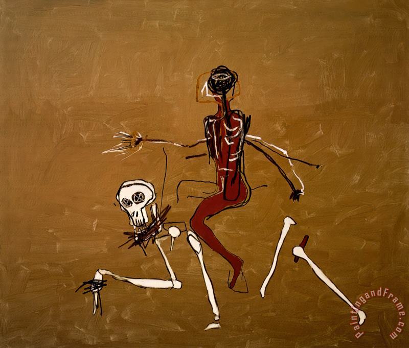Jean-michel Basquiat Riding with Death Art Painting