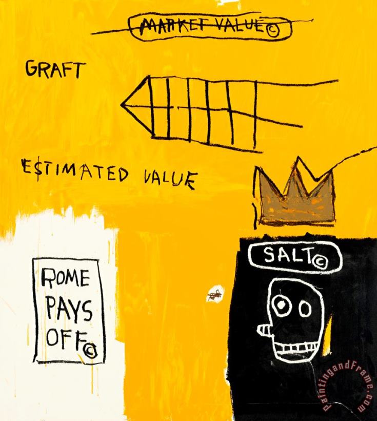 Rome Pays Off painting - Jean-michel Basquiat Rome Pays Off Art Print