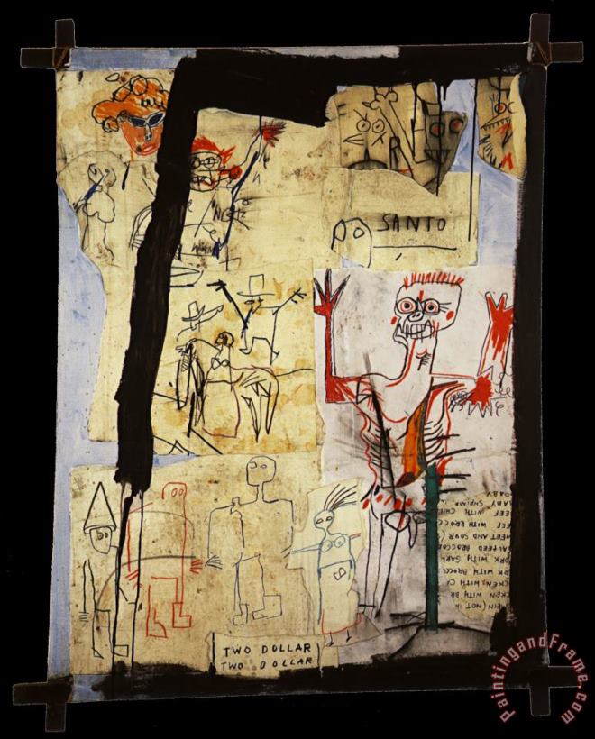 Jean-michel Basquiat Santo Versus Second Avenue Art Print