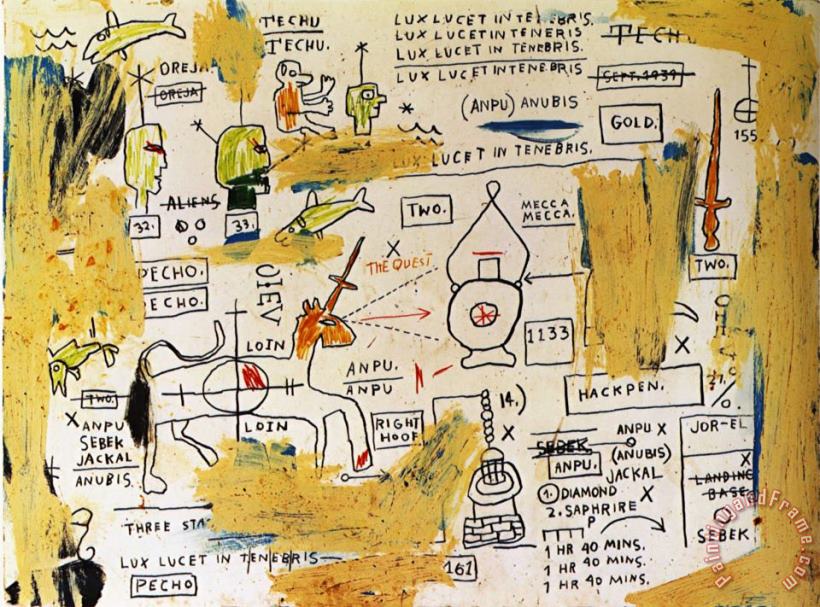 Techu Anpu painting - Jean-michel Basquiat Techu Anpu Art Print
