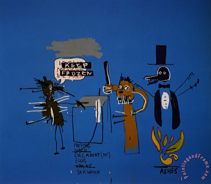 Jean-michel Basquiat The Dingoes That Park Their Brains with Their Gum Art Painting